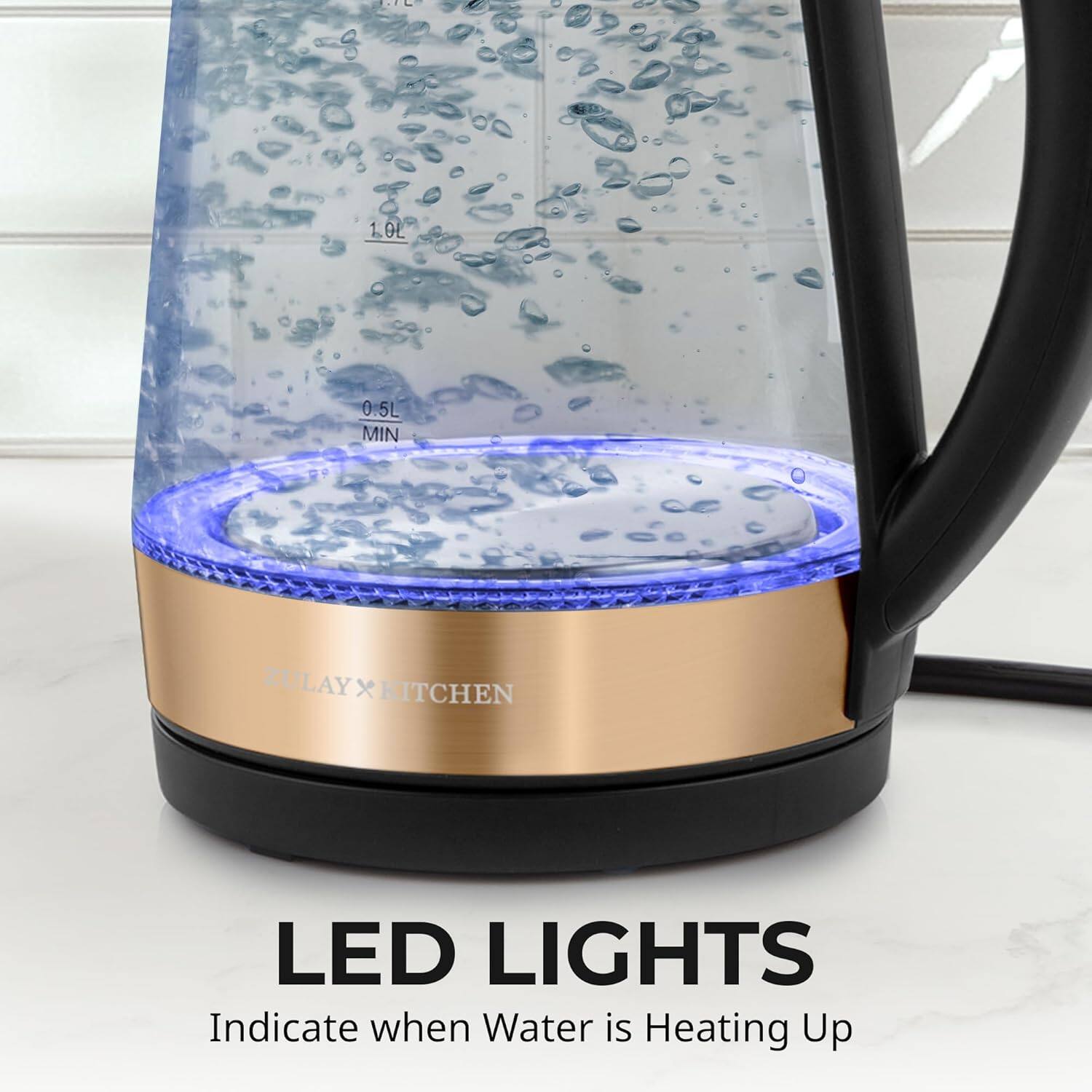 GIL 7 1. 10L 0 :5L MIN ZULAYX x KITCHEN LED LIGHTS Indicate when Water is Heating Up
