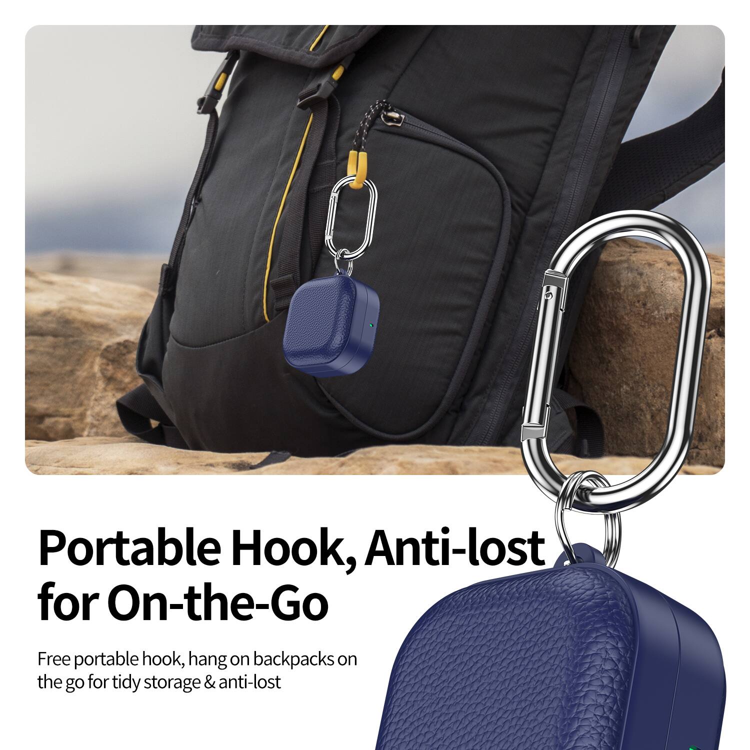 Portable Hook, Anti-lost for On-the-Go

Free portable hook, hang on backpacks on the go for tidy storage & anti-lost