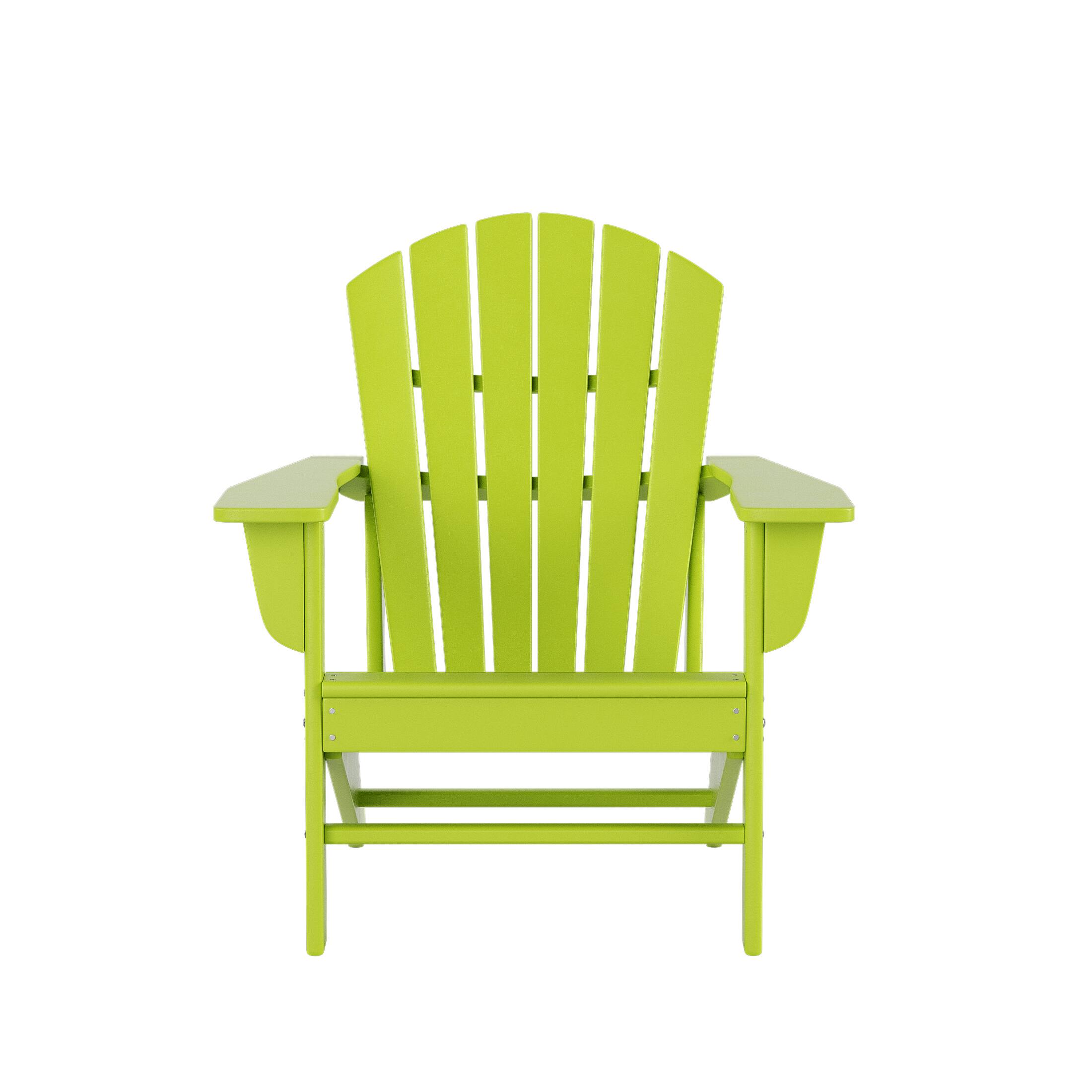 Alt View 3. WestinTrends - WestinTrends Dylan 5-Piece Outdoor Patio HDPE Adirondack Chair With Round Coffee Table Conversation Set - Lime.