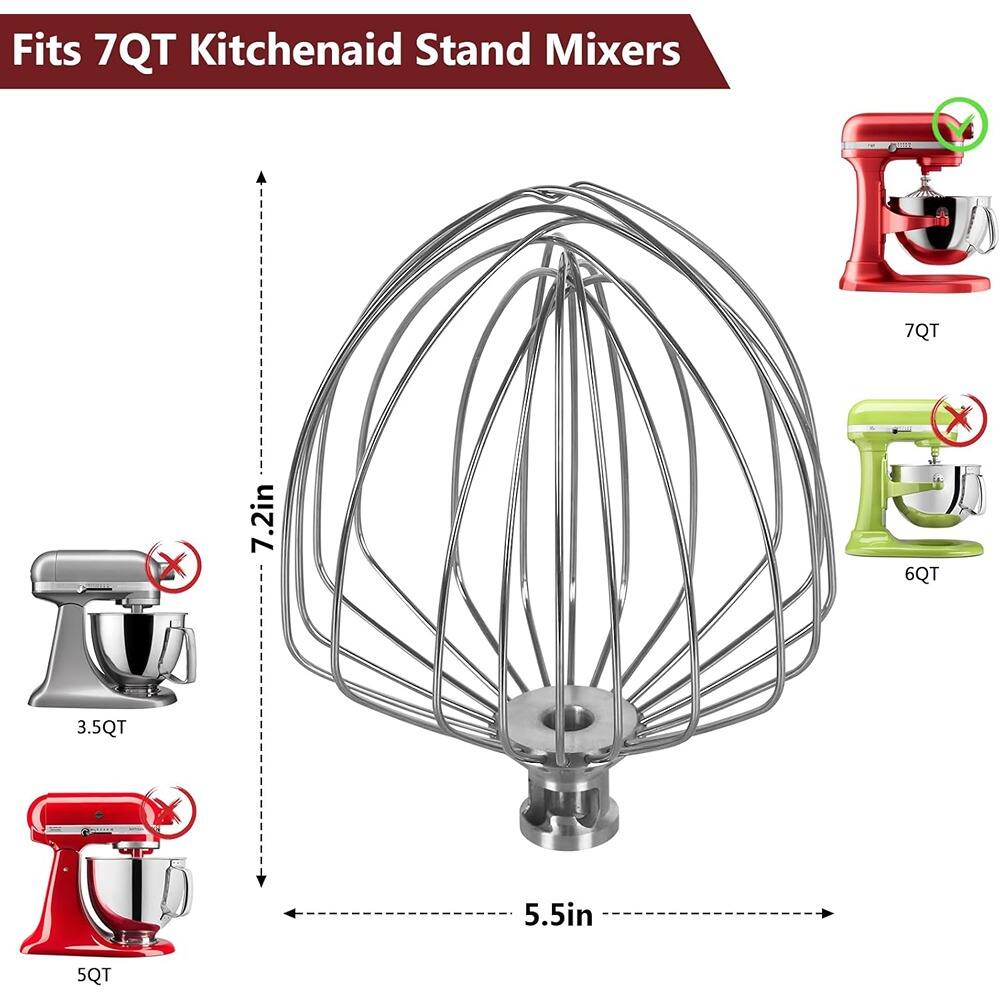 Fits 7QT Kitchenaid Stand Mixers

- 7.2in
- 5.5in

- 7QT
- 6QT
- 3.5QT
- 5QT