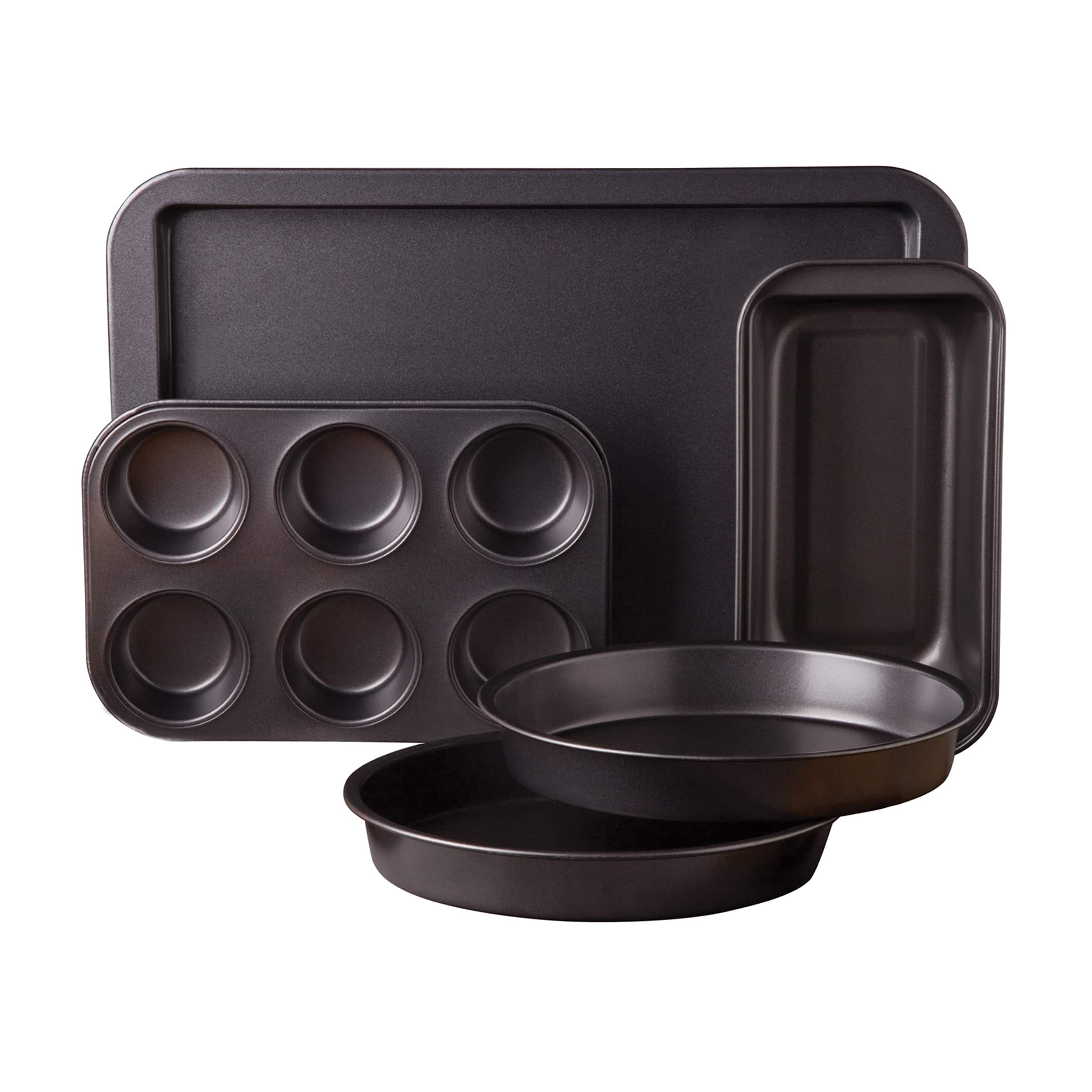 Sunbeam - Love-to-Bake 5 Piece Xylan Nonstick Carbon Steel Bakeware Set - Dark Gray