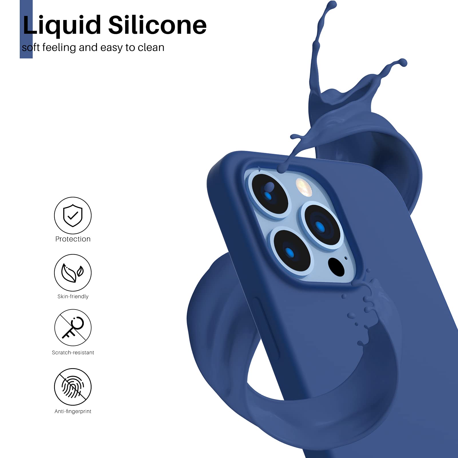 Liquid Silicone, soft feeling and easy to clean, Protection, Skin-friendly, Scratch-resistant, Anti-fingerprint