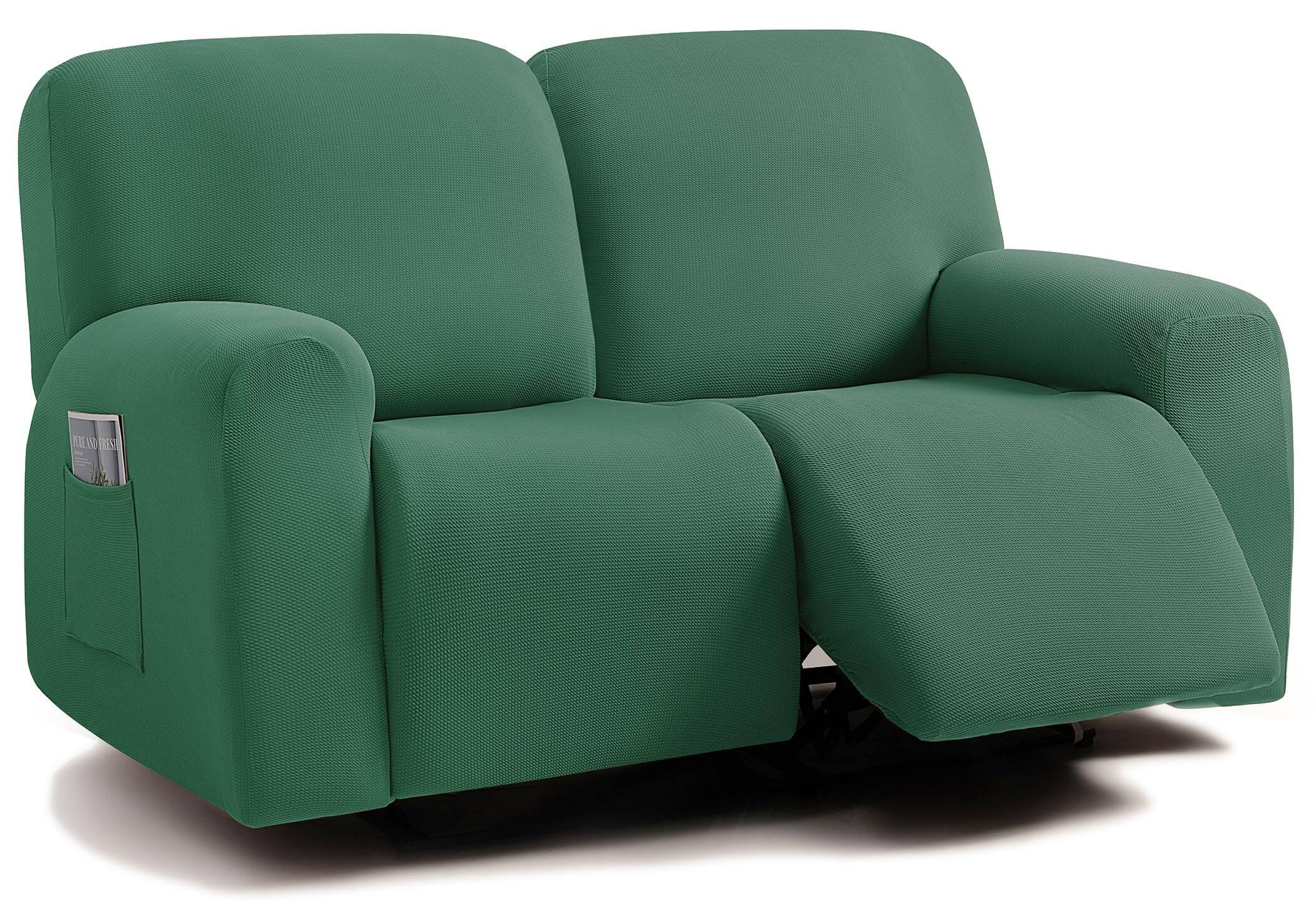 Retro Green Loveseat Recliner Cover