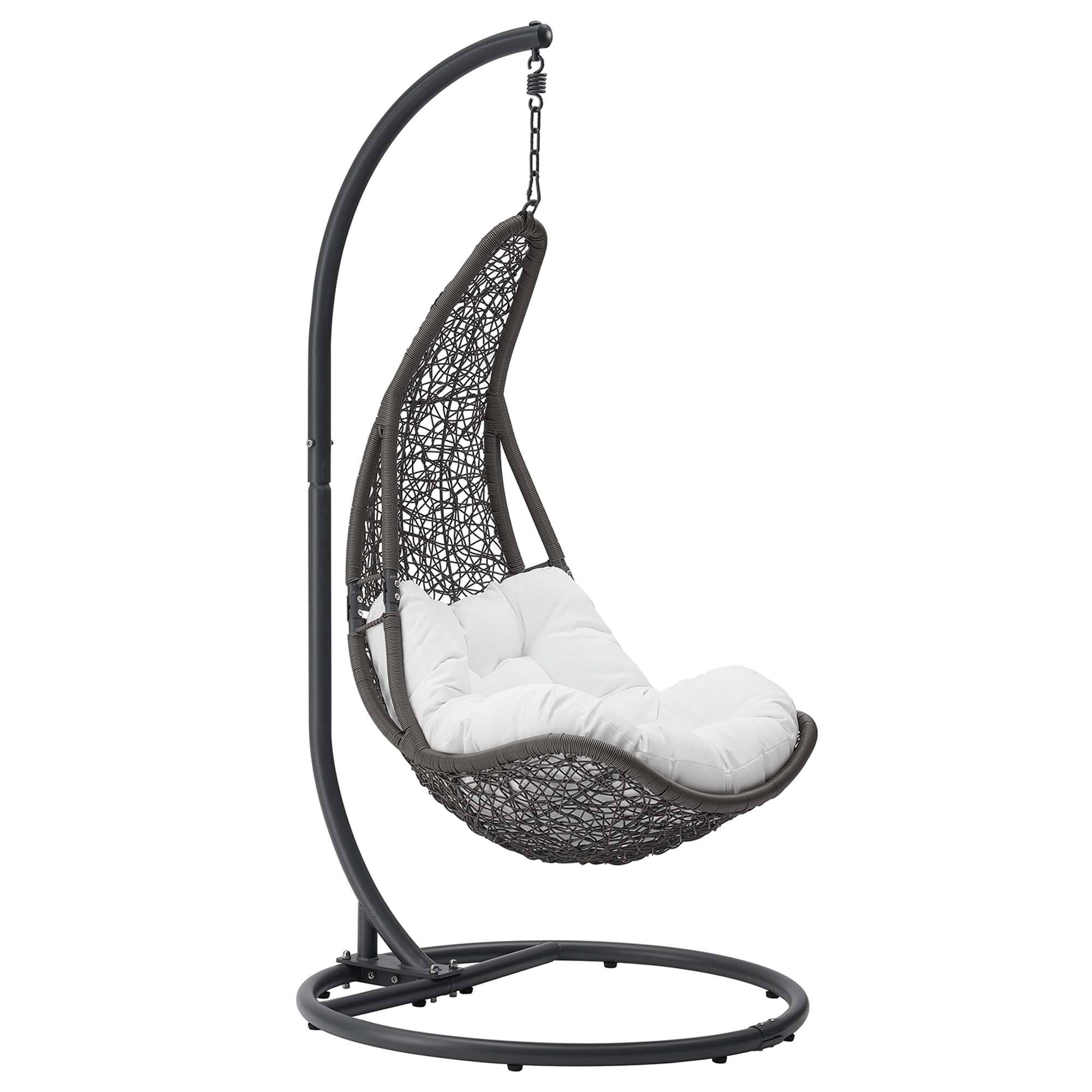 Angle. Modway - Abate Wicker Rattan Outdoor Patio Swing Chair by Modway - Gray White.