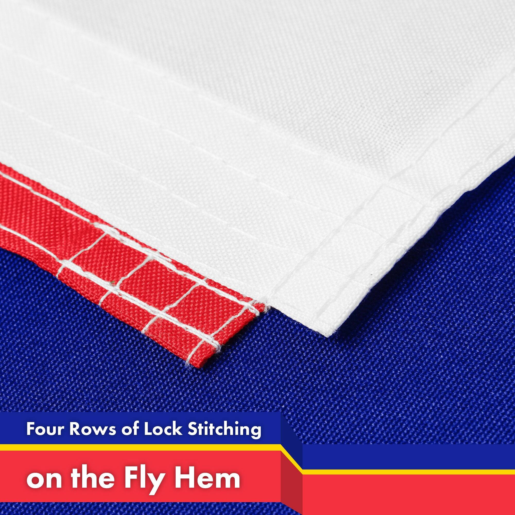 Four Rows of Lock Stitching on the Fly Hem
