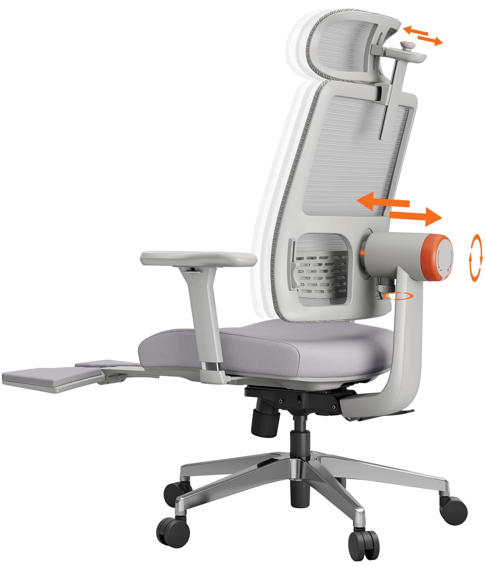 Front. Newtral - Ergonomic High Back Mesh Office Chair - Gray.