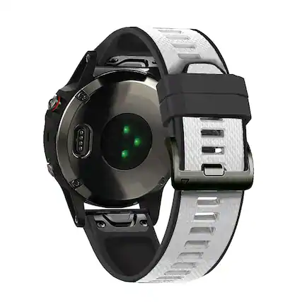 Front. StrapsCo - ColorBlock Endurance Strap QuickFit 22 Silicone Rubber Watch Band For Garmin Instinct E – 45mm - Black & White.