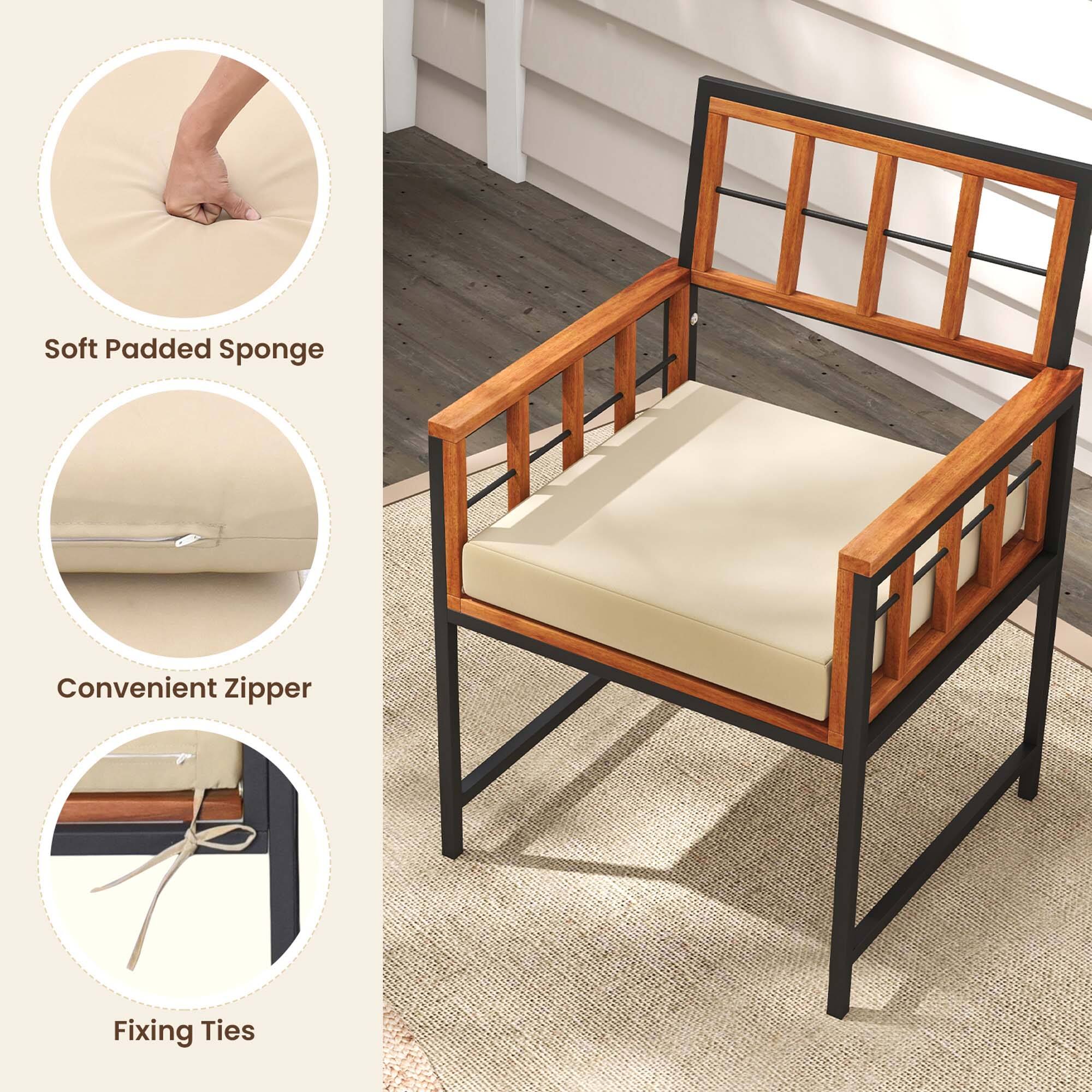 The text on the image is grouped as follows:

1. Soft Padded Sponge
2. Convenient Zipper
3. Fixing Ties