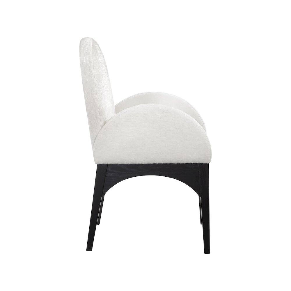 Alt View 3. Meridian Furniture - Waldorf Cream Chenille Fabric Dining Chair - Beige.