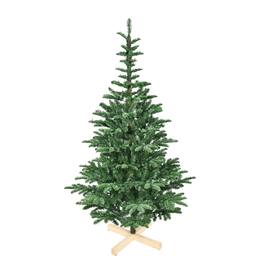 Forest'nSky - 7 ft. Pre-Lit Artificial Christmas Tree with 400 Warm White LED Lights, 941 PE+PVC Tips, Wooden Base - Green