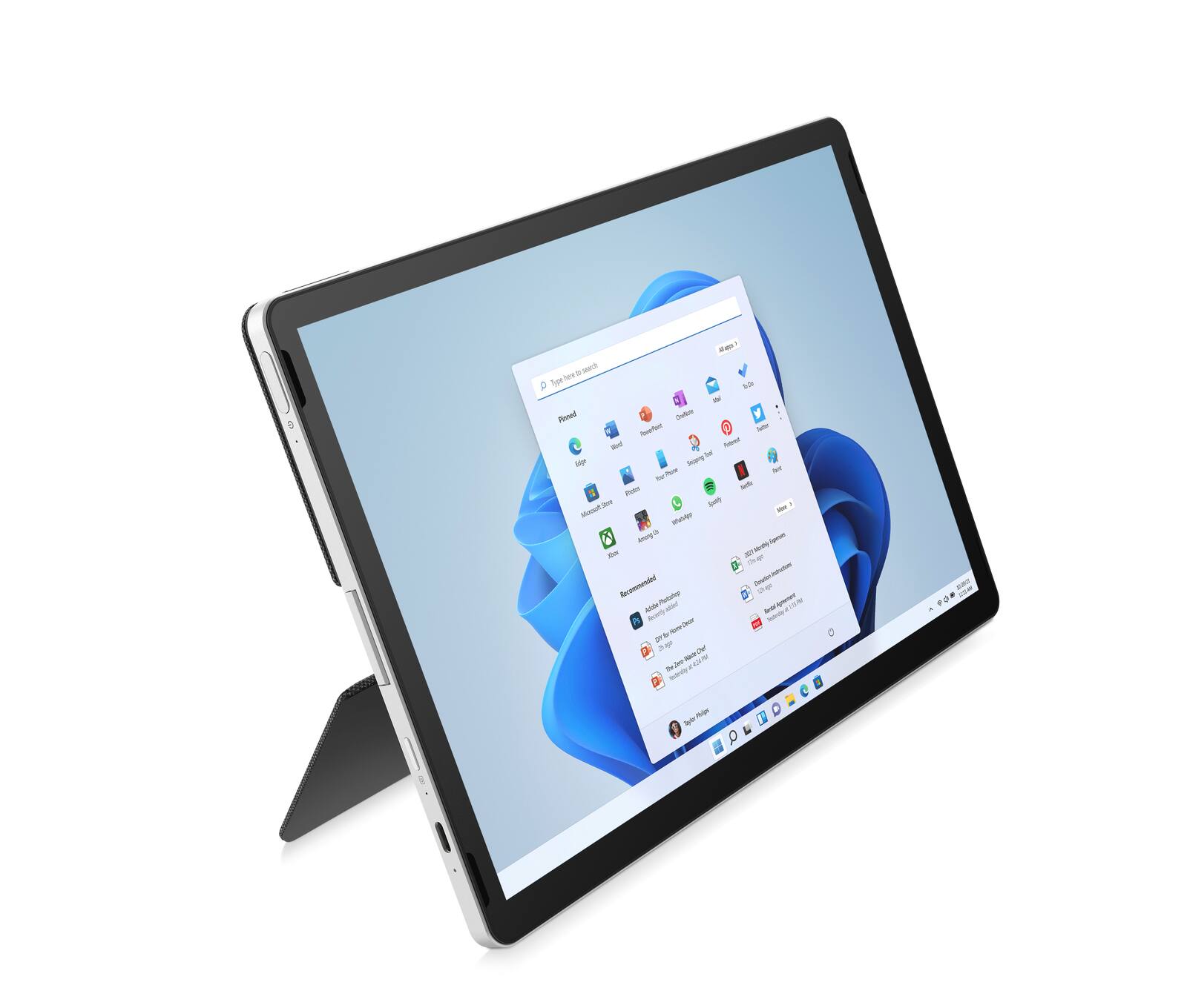 Left Zoom. HP - 11" Tablet - Intel Pentium - 4GB Memory - 128GB SSD - Natural Silver.