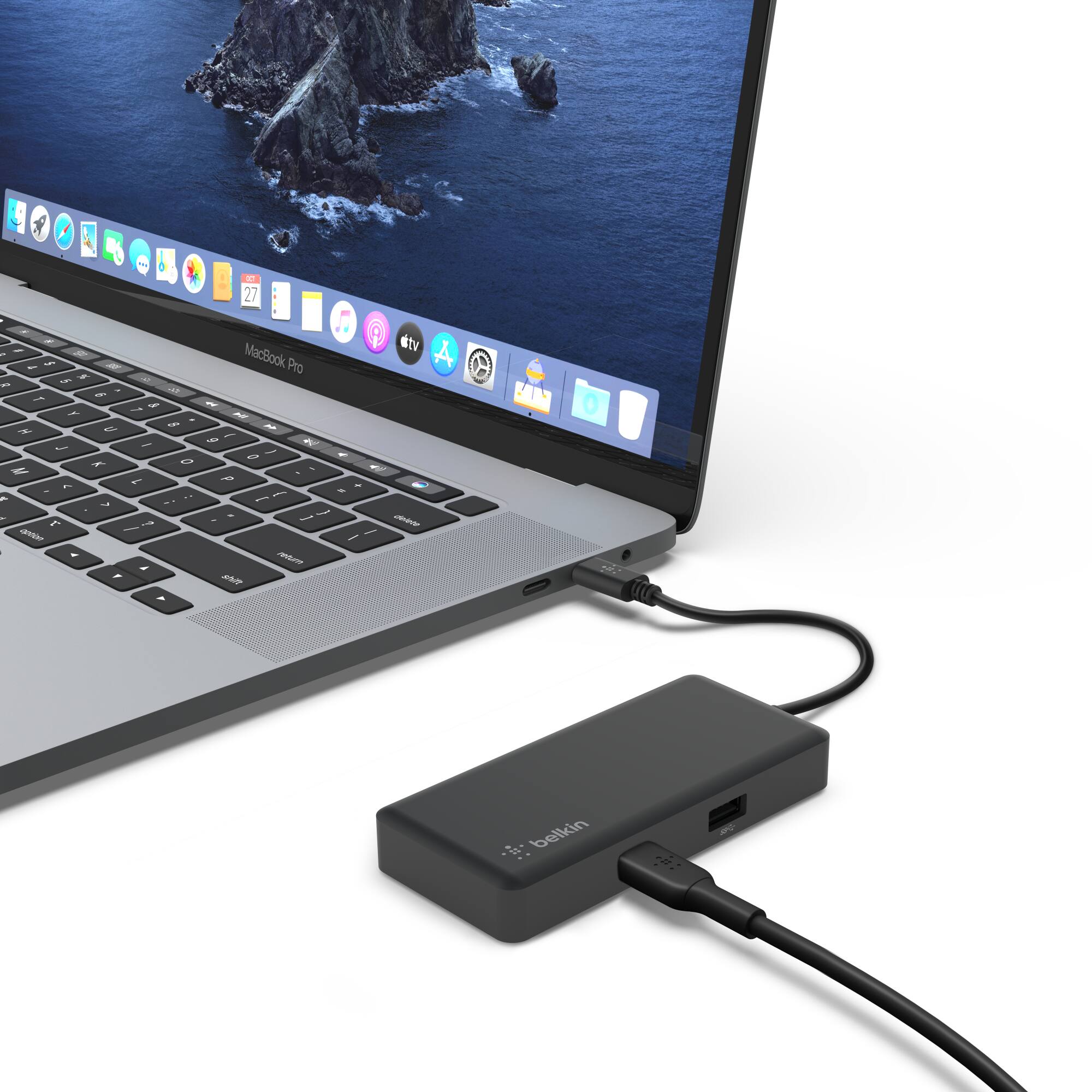Alt View 13. Belkin - 5-in-1 Powered USB-C Hub, 2 USB-A Ports, 1 USB-C Port, Ethernet, & 4K HDMI Port.