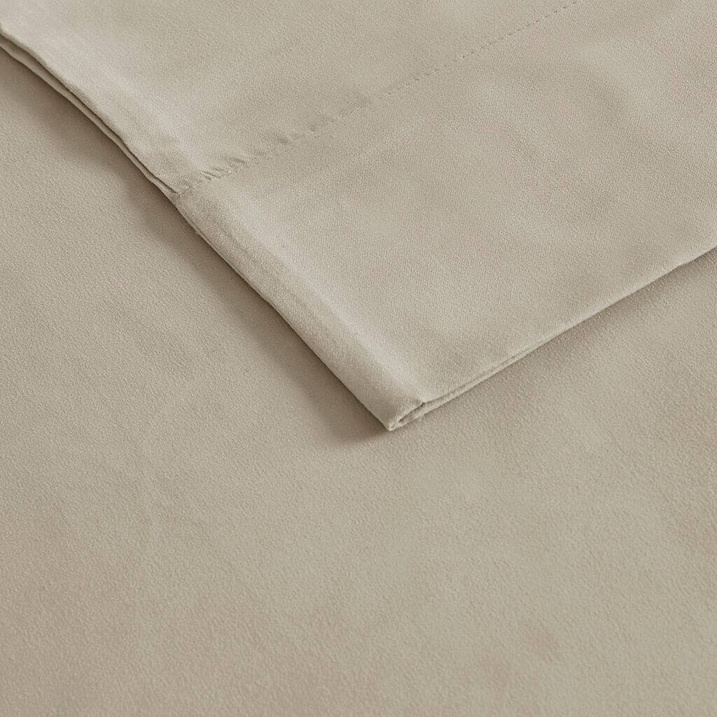 Alt View 5. Gracie Mills - Gracie Mills Hugo Deep Pocket Brushed Microfiber Sheet Set with 3M Moisture Wicking - Khaki.