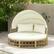Alt View 1. Costway - Outdoor Patio Round Daybed with Retractable Canopy Soft Cushions for Garden - White.