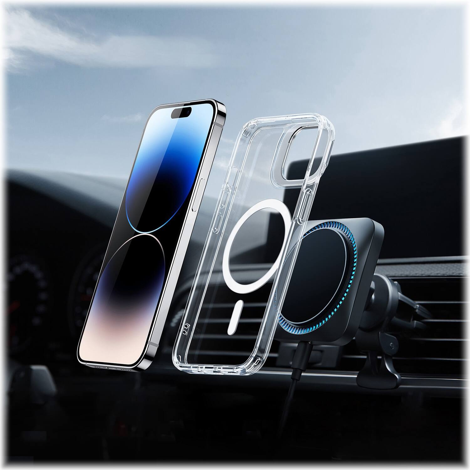 Alt View 12. SaharaCase - Hybrid-Flex Kickstand Case for Apple iPhone 14 Pro - Clear.