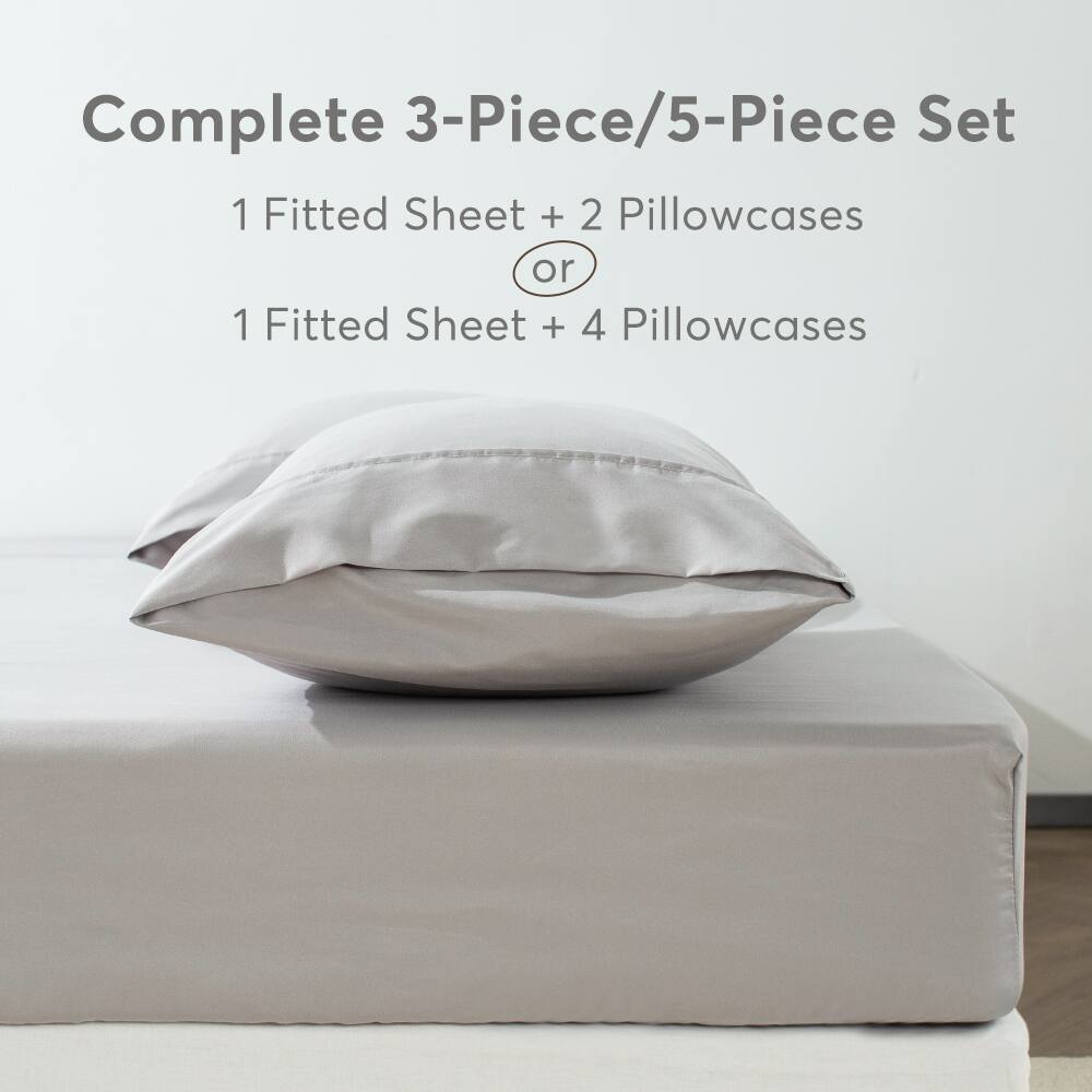 Complete 3-Piece/5-Piece Set

1 Fitted Sheet + 2 Pillowcases  
or  
1 Fitted Sheet + 4 Pillowcases