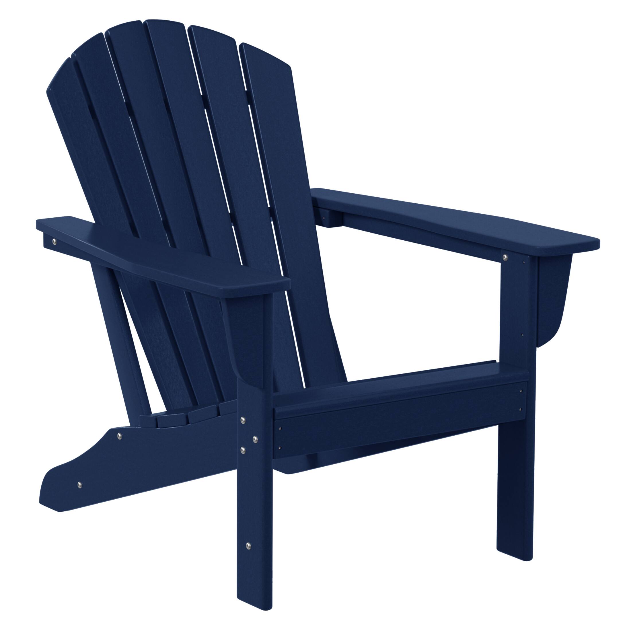 Left. WestinTrends - WestinTrends Dylan Outdoor Adirondack Chair (Set of 2) - Navy Blue.