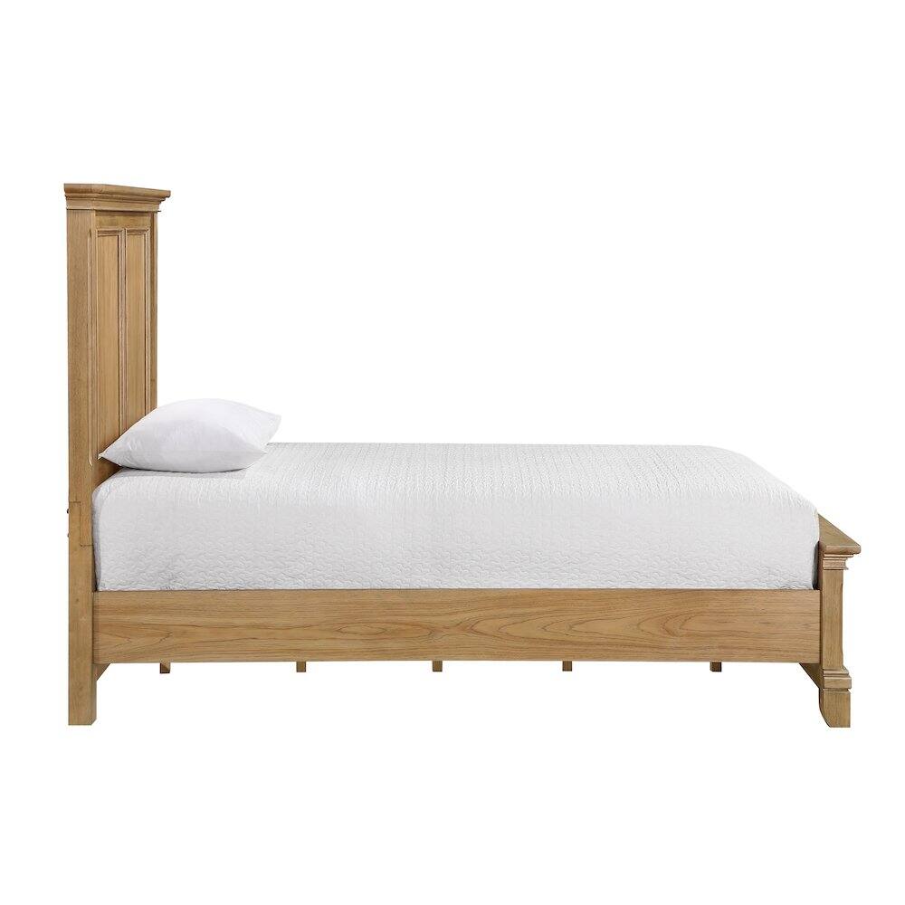 Left. New Classic Furniture - Sunstone Wood Twin Size Panel Bed in Natural - Natural.