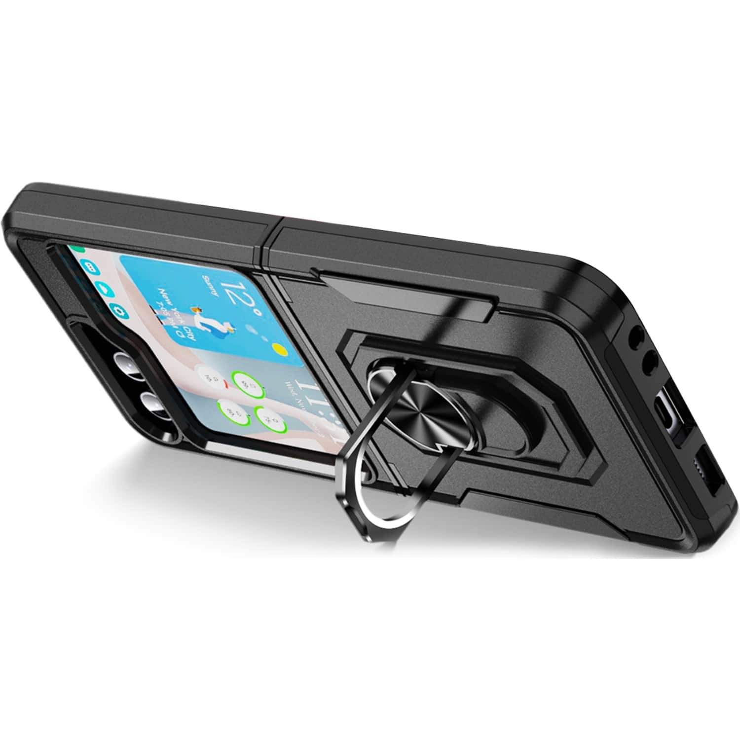 Alt View 13. SaharaCase - Heavy Duty Kickstand Case for Samsung Galaxy Z Flip5 - Black.