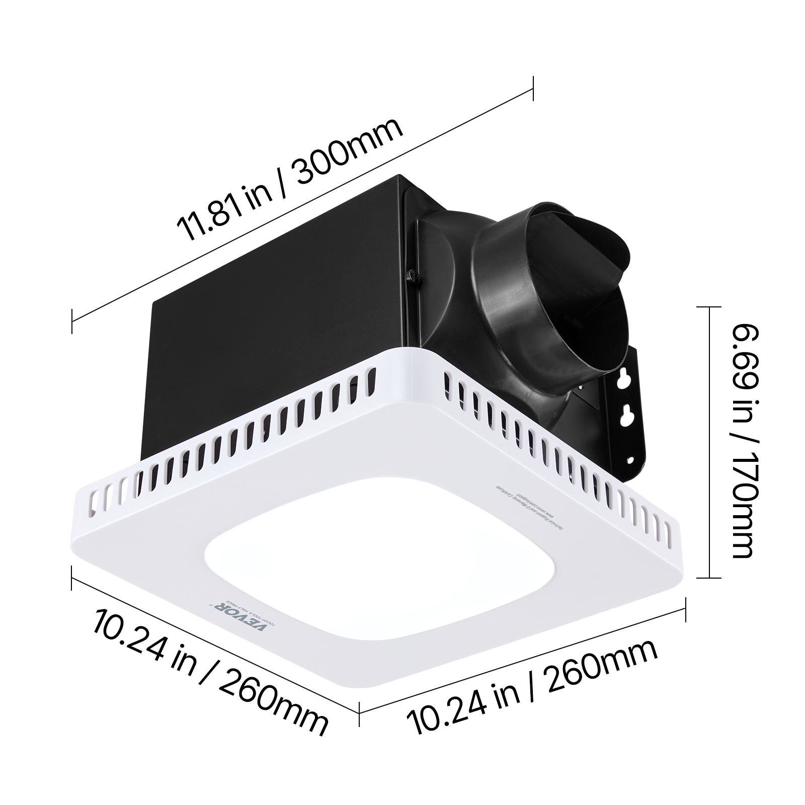 I 300mm in 11.81 10.24 VEVOR in I 260mm in I 260mm 10.24 6.69 in / 170mm