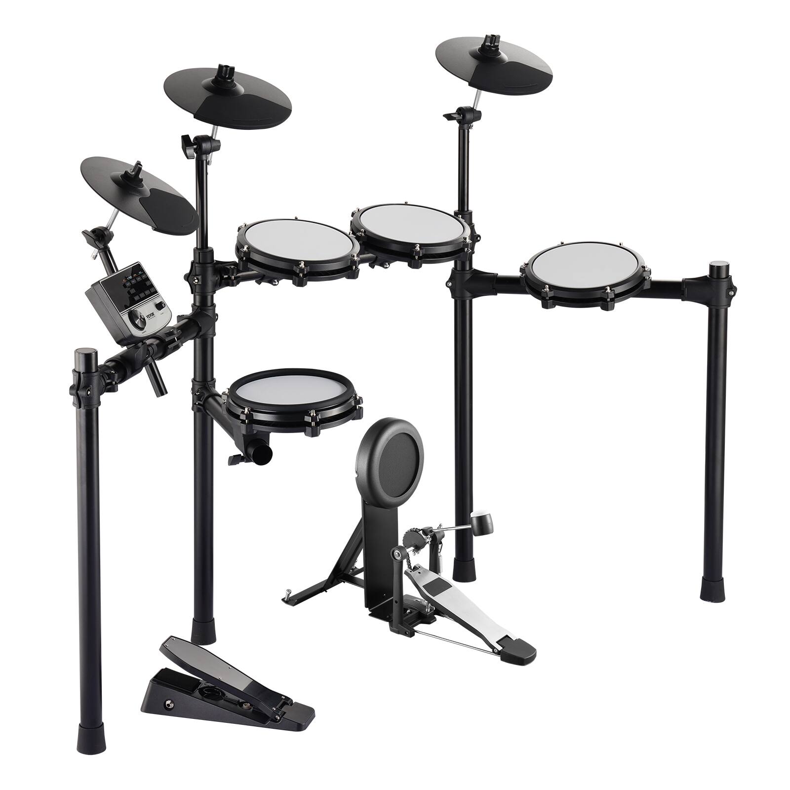 Alt View 5. VEVOR - Electric Drum Set, 32 Drum Kits & 480 Sounds Electronic Drum Kit, USB MIDI Supported 8 in Quiet Mesh - Black.