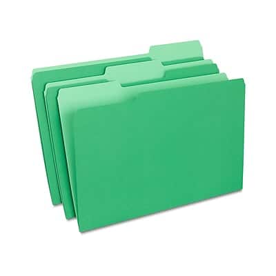 Staples - File Folders, 1/3-Cut Tab, Legal Size, 100/Box - Green