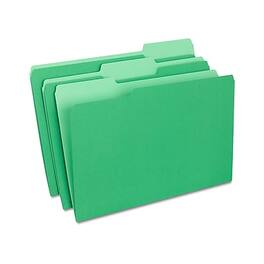 Staples - File Folders, 1/3-Cut Tab, Legal Size, 100/Box (ST224584-CC) - Green