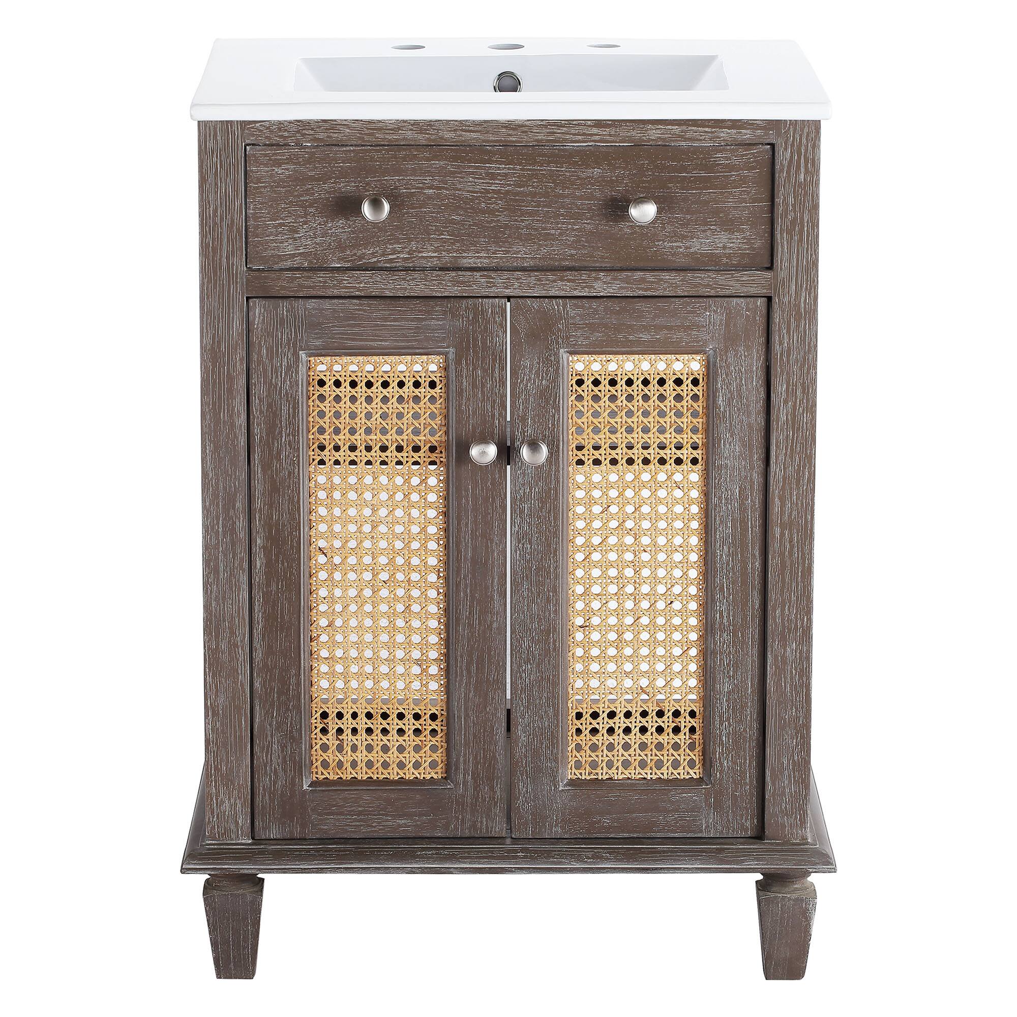 Alt View 2. Modway - Lilo Bathroom Vanity Basin Included - Gray White.