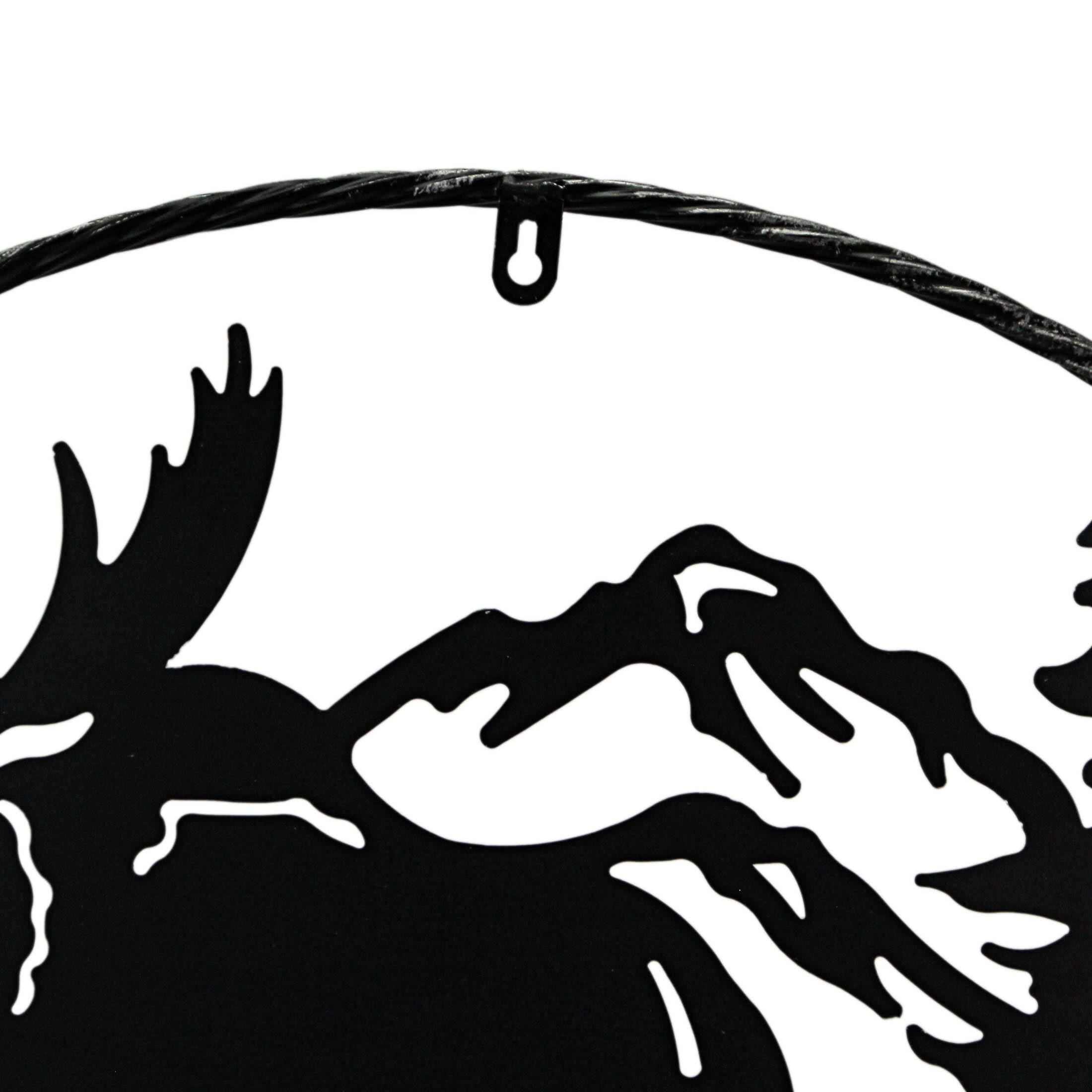 Alt View 1. Chesapeake Bay - 24 Inch Laser Cut Metal Moose Wall Art Rustic Silver Accent Cabin Lodge Decor - Black.