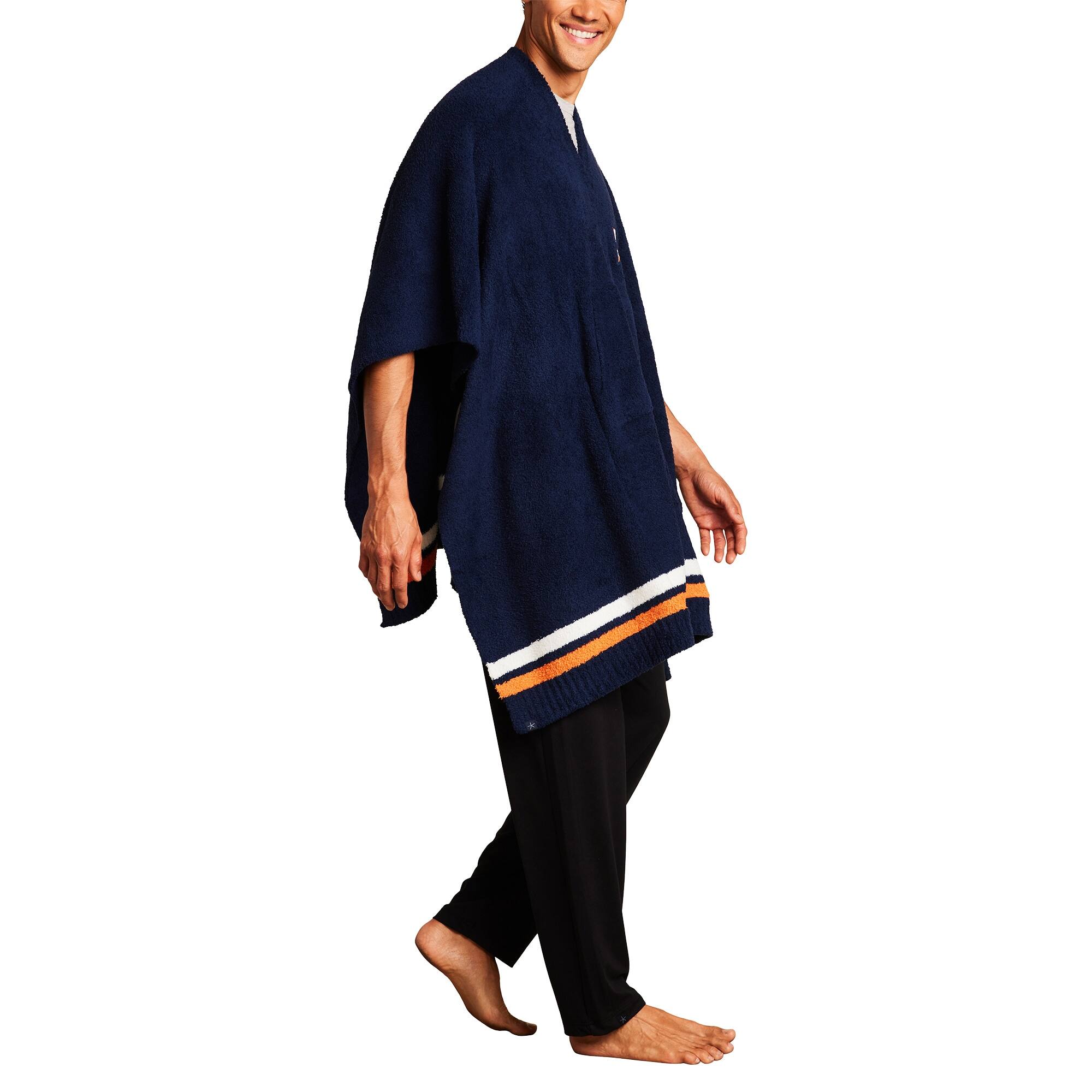 Alt View 2. Barefoot Dreams - Navy Houston Astros CozyChic 3-in-1 Poncho - Navy.