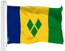 G128 - Saint Vincent and the Grenadines Flag — 3x5 ft 150D Polyester, Dye-Sublimated, Brass Grommets - Assorted Colors