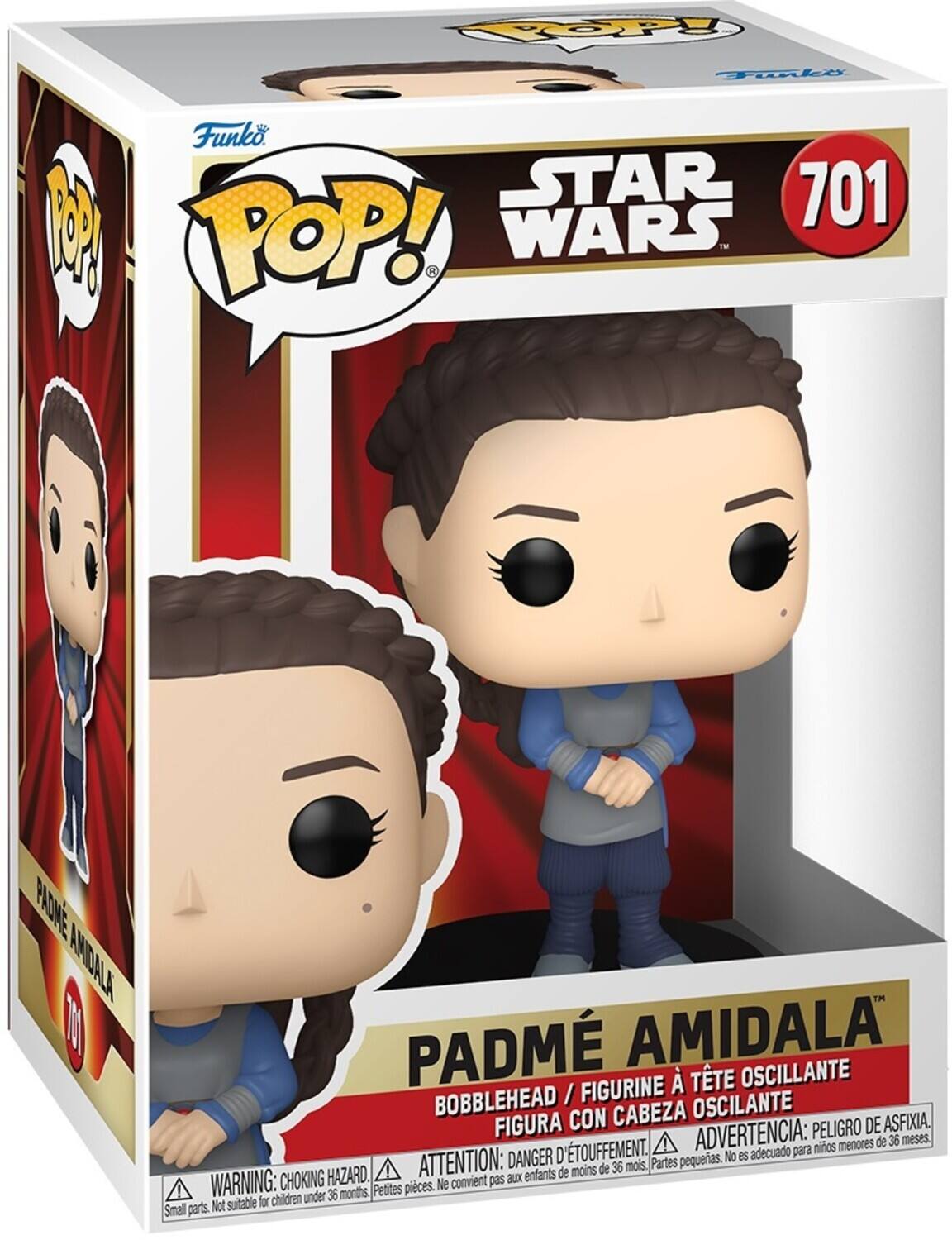 Funko Pop! Star Wars 701 Padmé Amidala Figurine Oscillante / Bobblehead / Figura con Cabeza Oscilante. Advertencia: Peligro de asfixia. No es adecuado para niños menores de 36 meses. Warning: Choking Hazard. Not suitable for children under 36 months. Attention: Danger d'étouffement. Ne convient pas aux enfants de moins de 36 mois.