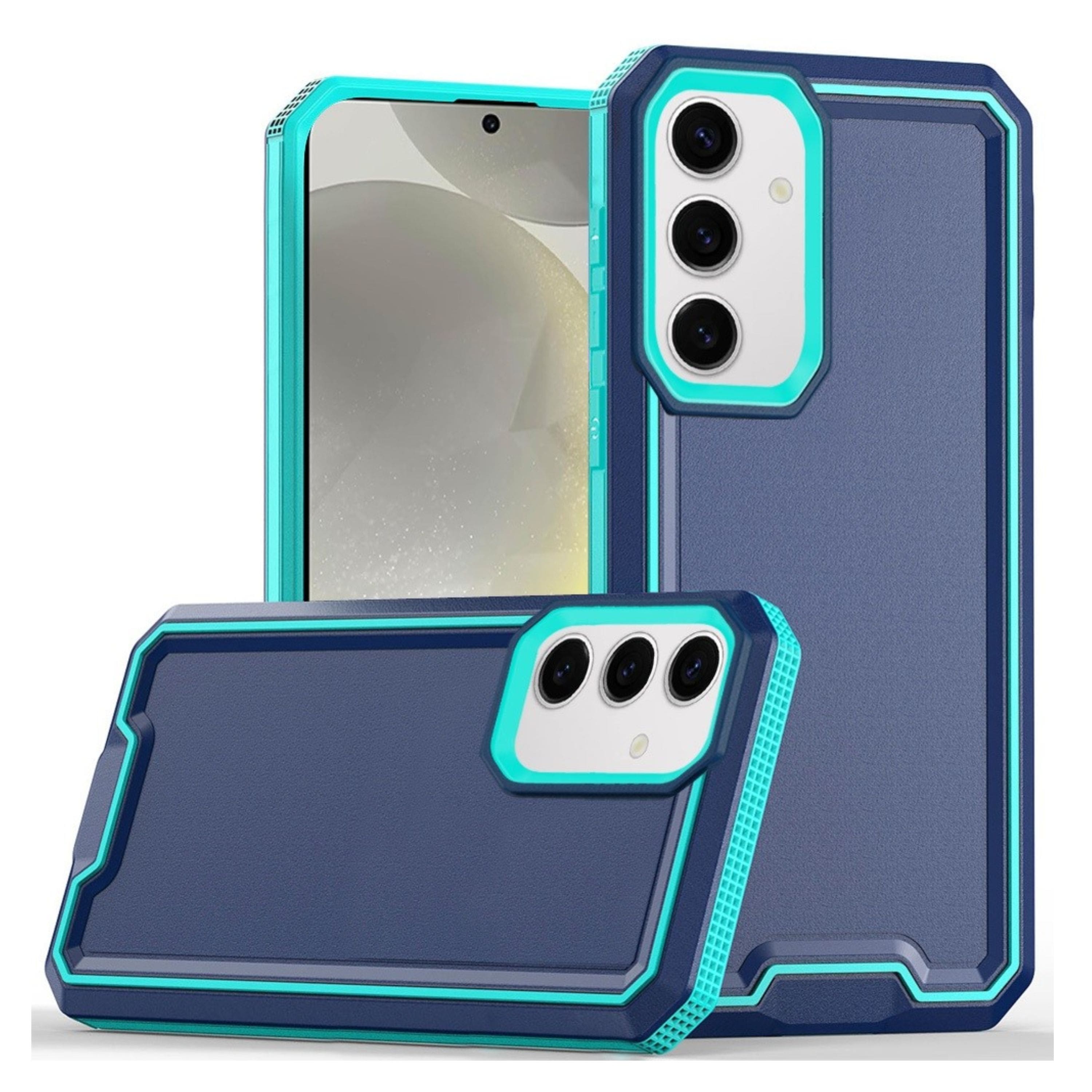 Kitcheniva - Rugged Strong Fused Phone Case With Tempered Glass For Samsung Galaxy S25/S24 - Blue price history on PriceWatchPro