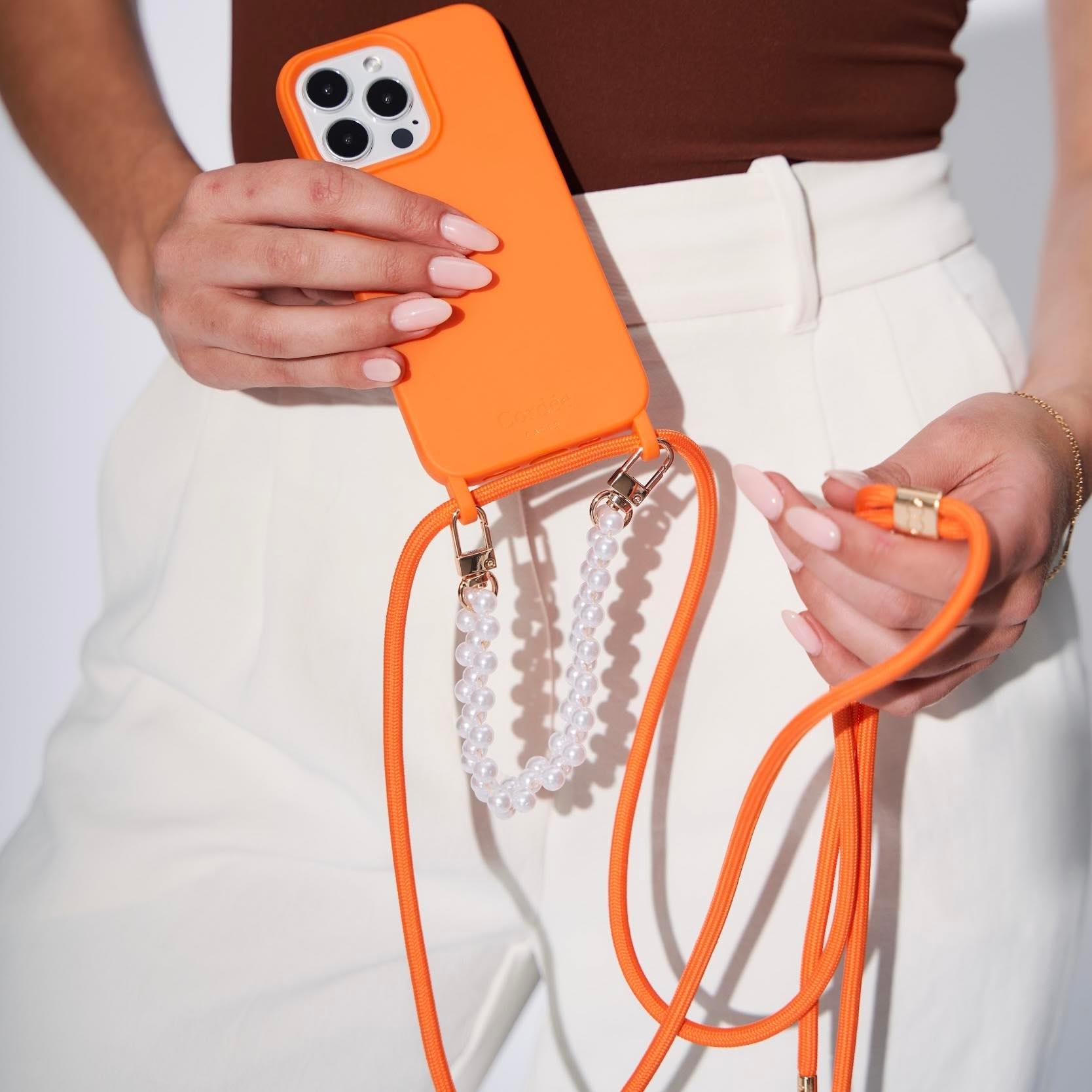 Back. Cordée Cases - Miami Phone Strap Set - Orange.