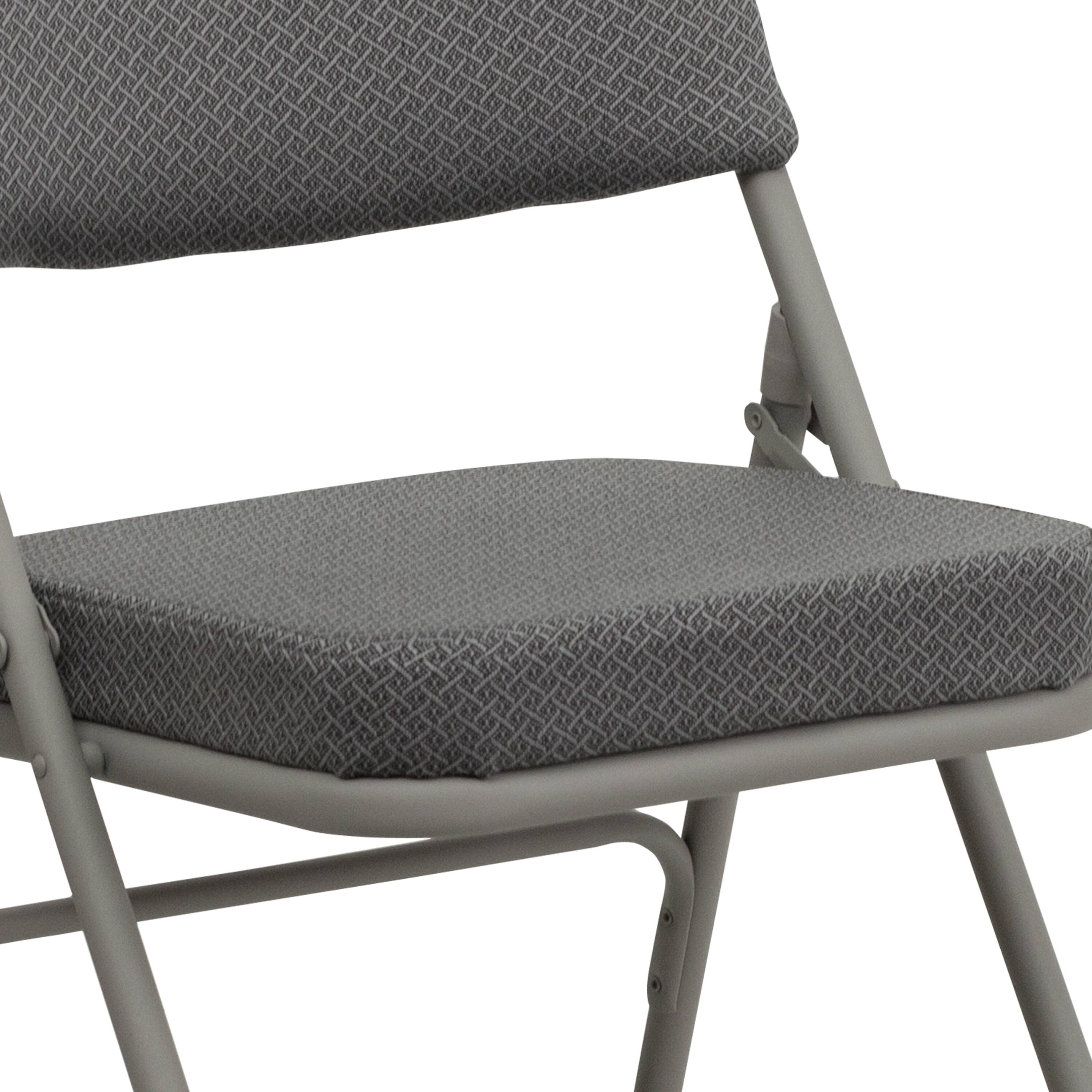 Alt View 9. Emma + Oliver - 2 Pack Home & Office Portable Party Events Fabric Padded Metal Folding Chair - Gray Fabric/Gray Frame.