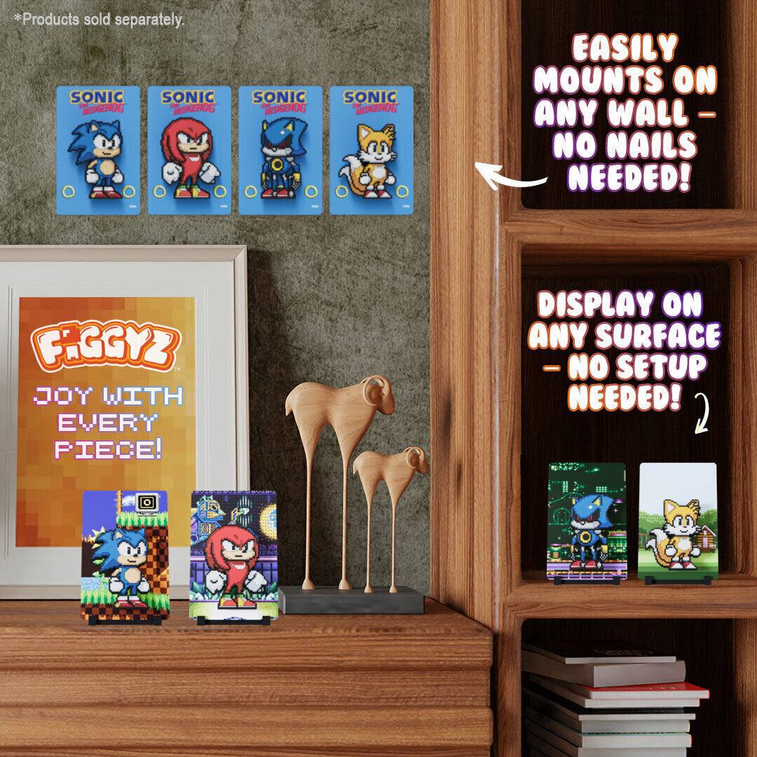 *Products sold separately.

SONIC WEDGEHOG  
SONIC REDGEHOG  
SONIC MEDGEHOG  
SONIC WEDGEHOG  

EASILY MOUNTS ON ANY WALL - NO NAILS NEEDED!  

DISPLAY ON ANY SURFACE - NO SETUP NEEDED!  

JOY WITH EVERY PIECE!