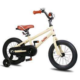 JOYSTAR - 12 Inch Kids Bike with Training Wheels, Children's Bike for 2-4 Years Old Boys Girls - Beige