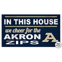 Jardine - Akron Zips 11" x 20" Indoor/Outdoor In This House Sign - Navy