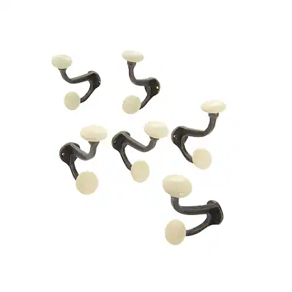 Front. TX USA Corporation - Metal Farm House Wall Hook Bronze Set of 6 - Bronze.