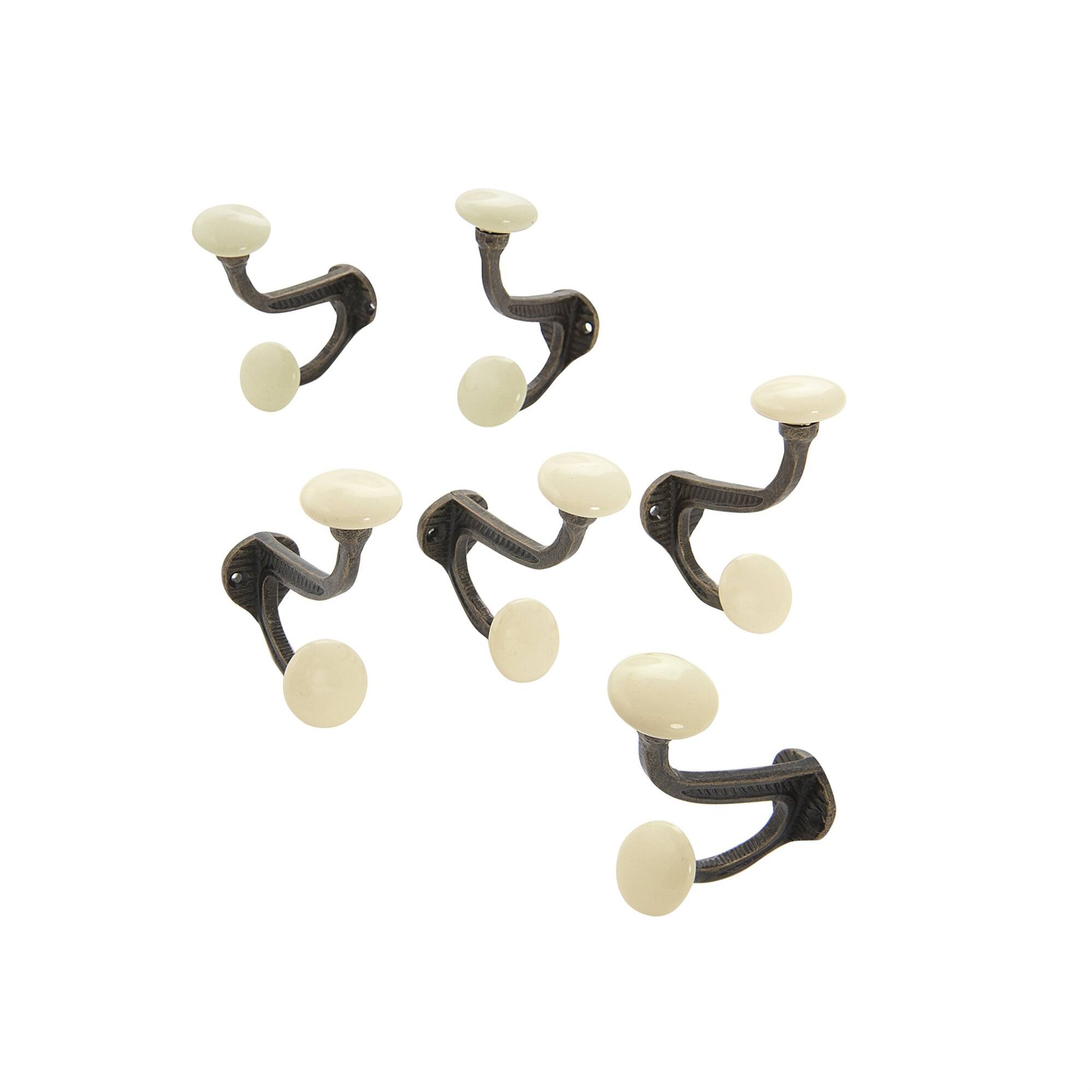 Front. TX USA Corporation - Metal Farm House Wall Hook Bronze Set of 6 - Bronze.