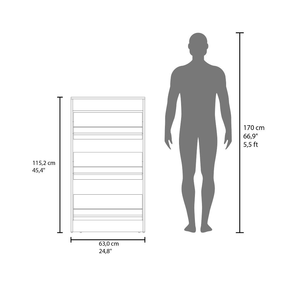 170 cm 66,9" 5,5ft  
115,2 cm 45,4"  
63,0cm 24,8"