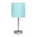 Angle. Limelights - Stick Lamp with USB charging port and Fabric Shade - Aqua.