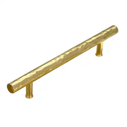 Front. Akicon - Akicon Solid Brass 5 Inch Hole Center Kitchen Cabinet Handles Drawer Pulls 5-Pack in Polished Gold - Polished Gold.