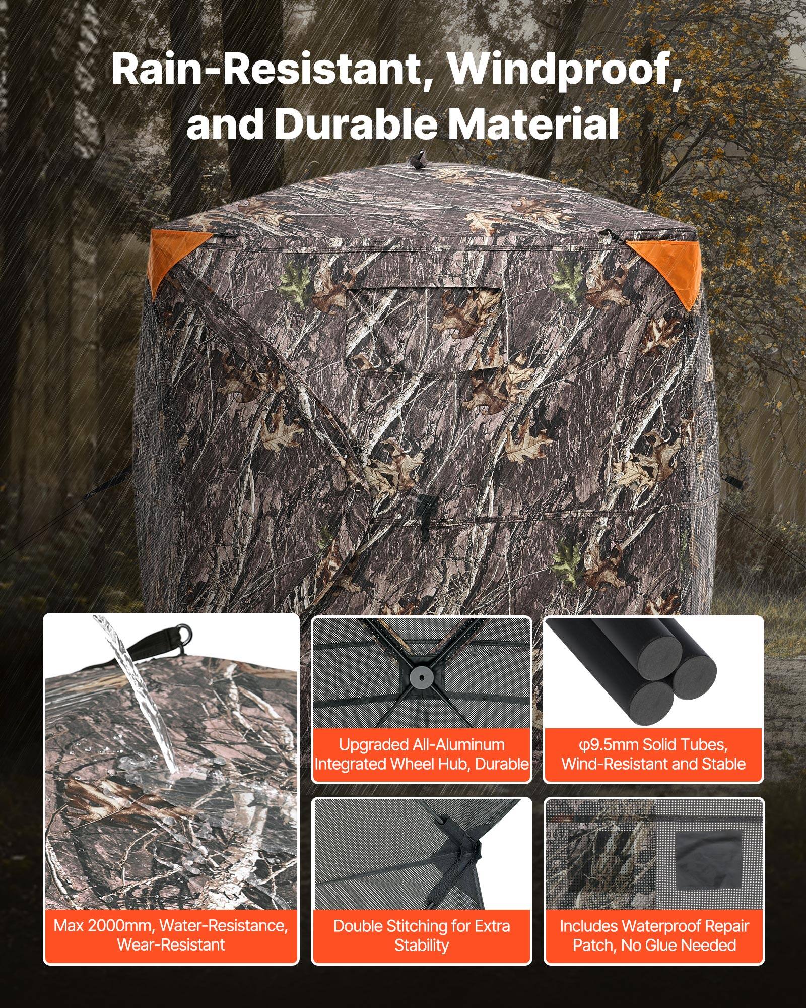 Rain-Resistant, Windproof, and Durable Material

- Upgraded All-Aluminum Integrated Wheel Hub, Durable
- φ9.5mm Solid Tubes, Wind-Resistant and Stable
- Max 2000mm, Water-Resistance, Wear-Resistant
- Double Stitching for Extra Stability
- Includes Waterproof Repair Patch, No Glue Needed