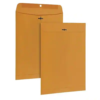 Front. Quality Park - Clasp & Moistenable Glue Kraft Catalog Envelopes, 9" x 12", 100/Box - Kraft.