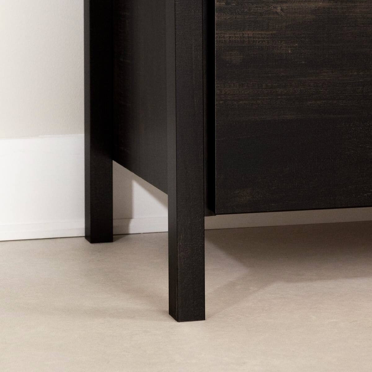 Alt View 1. Hivvago - Hivvago Modern Java 2 Drawer Nightstand Cubby Storage Shelf - Brown.