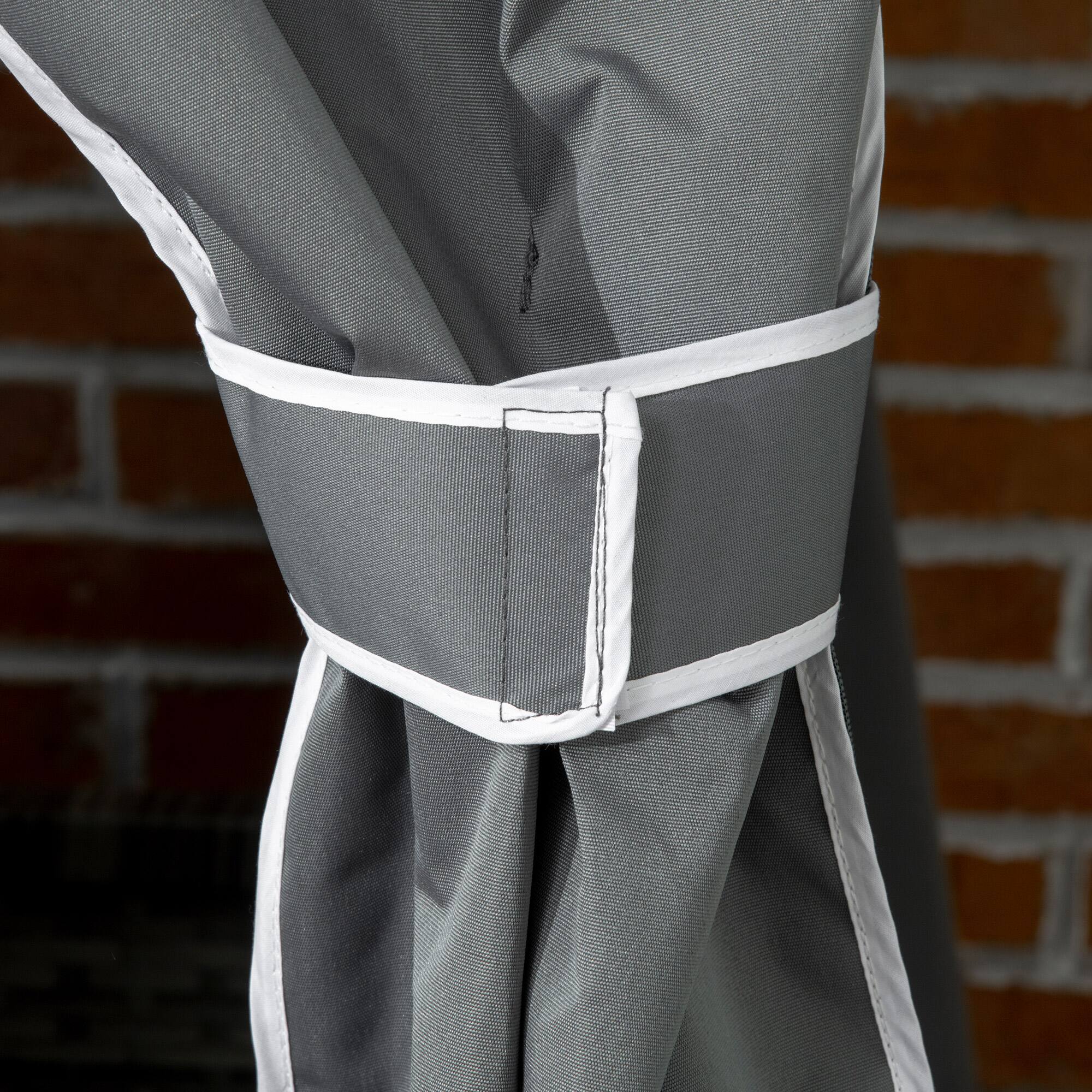 Alt View 7. Outsunny - Outdoor Towel Valet Caddy, Covered Poolside Towel Holder Rack, Shelf, Basket - Gray.