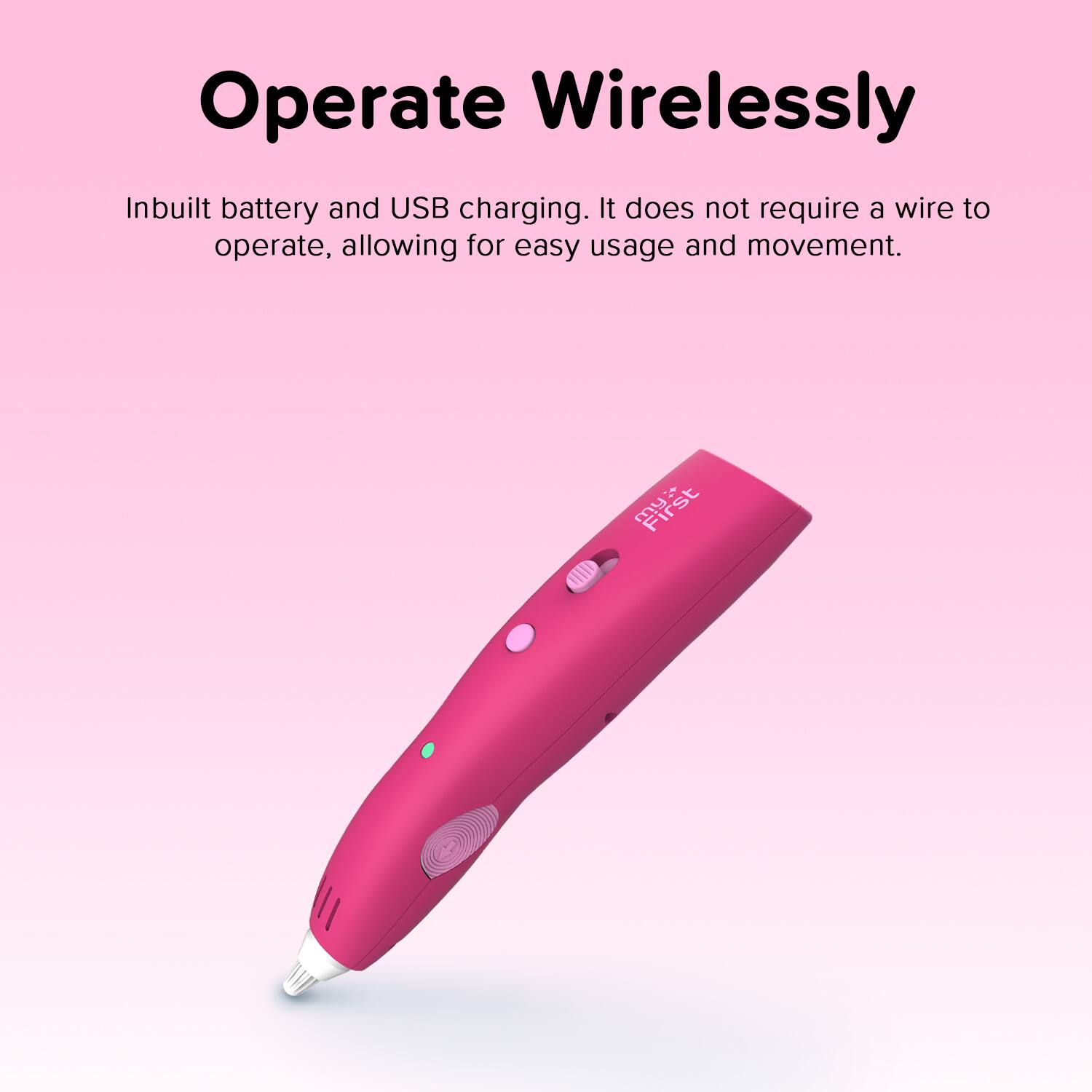 Operate Wirelessly

Inbuilt battery and USB charging. It does not require a wire to operate, allowing for easy usage and movement.