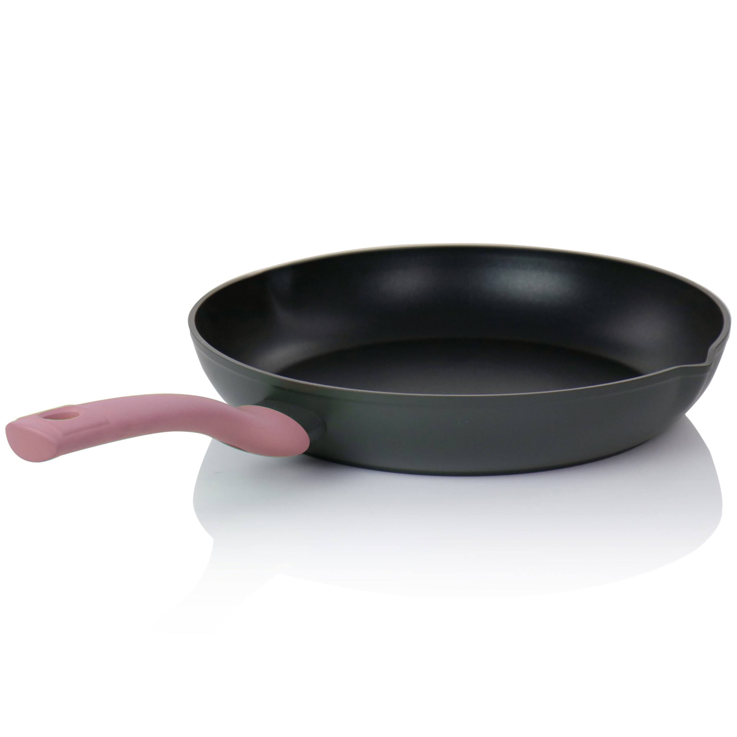 Alt View 1. Oster - Oster Rigby 9.5 Inch Aluminum Nonstick Frying Pan in Pink with Pouring Spouts - Pink.
