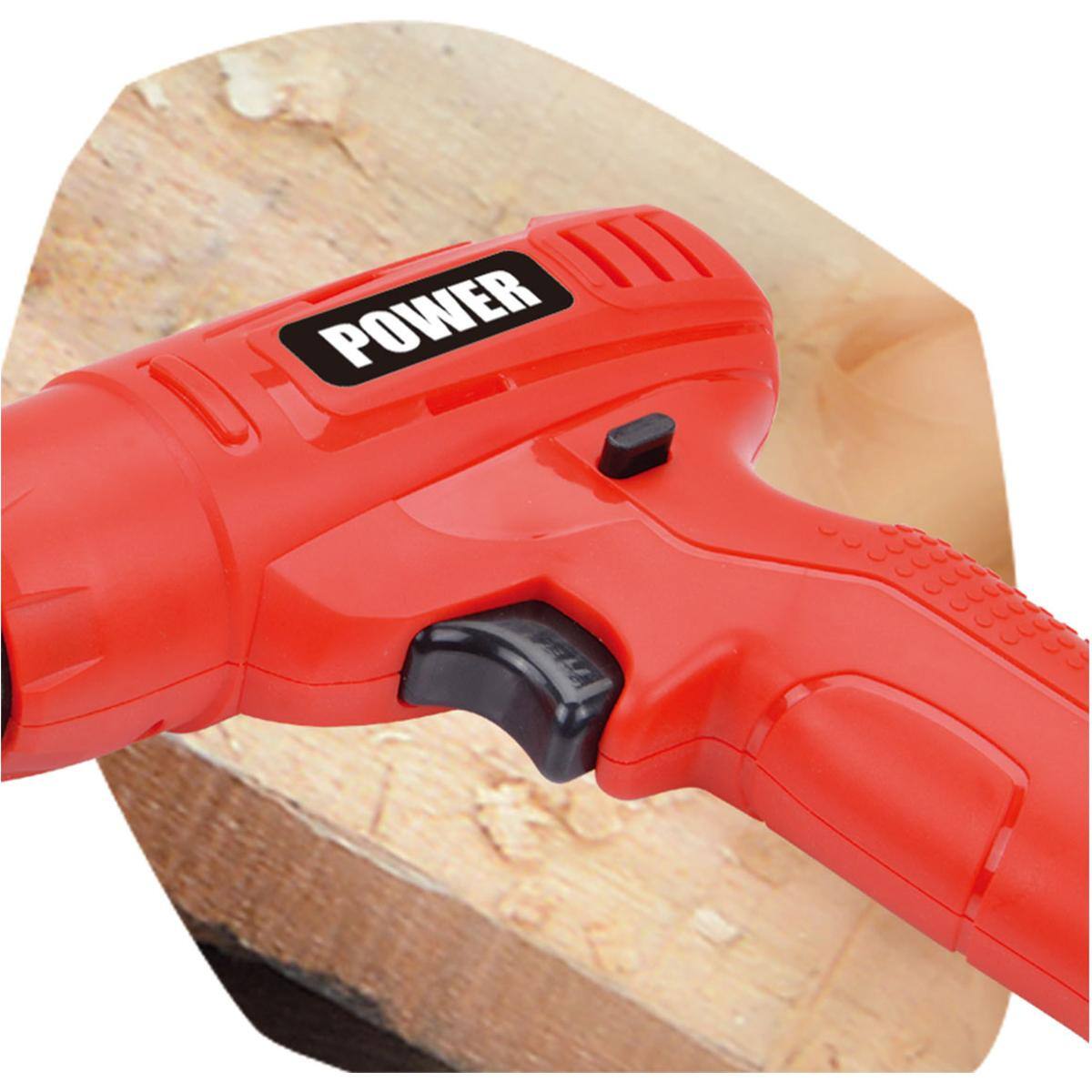 Left. JuzToys - Pretend Play for Toddlers 3-5, kids toy tool set Electric Drill Toy Set, Retractable Mini Toy Drill 3 Drill Bits Red - Red.